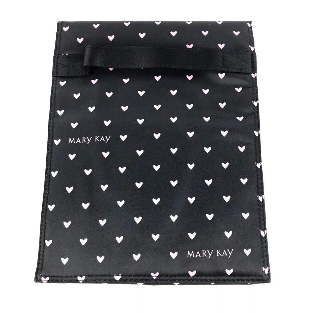 Mary Kay Travel Roll Up Bag Organizer Only (UNFILLED) Black w/Pink Hearts NEW